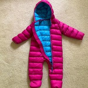 LL Bean Ultralight 650 Fill Power Down Bunting Snowsuit Baby Toddler 6-12 Mos